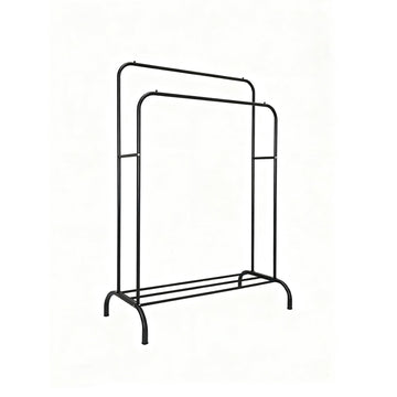 Double Clothes Rail with Shelf – Metal, Freestanding