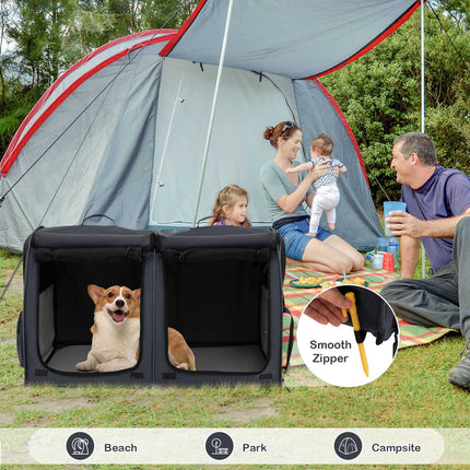 Double-Compartment Pet Carrier – 2 Removable Hammocks