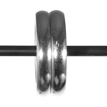 Double Curtain Rod, Adjustable 36-72 In, Black Steel