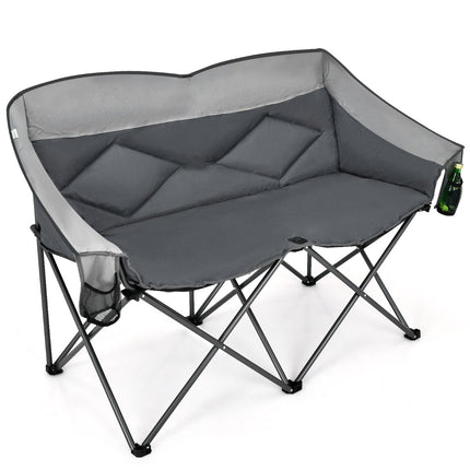 Double Folding Camping Chair with Armrests, Carry Bag