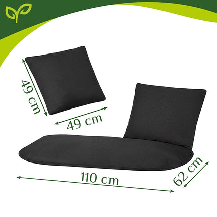 Double Garden Swing Cushion Set, Black, Polyester-Cotton