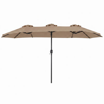 Double Parasol, 400x215 cm, Brown, Water-Repellent