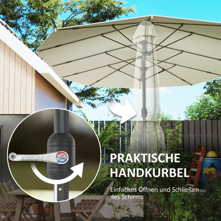 Double Oval Parasol 436x260 cm, UV protection, Beige