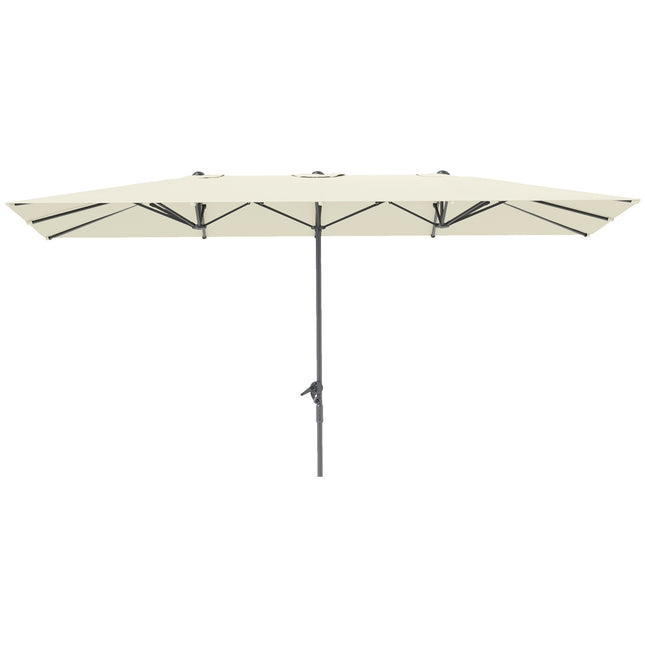 Double parasol, windproof UV50+ 451x264cm, Creamy white