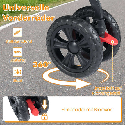Double Pet Stroller with Adjustable Canopy, Grey