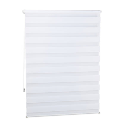 Double Roller Blind, White, No-Drill Clamp Fix