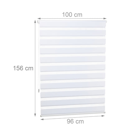 Double Roller Blind, White, No-Drill Clamp Fix