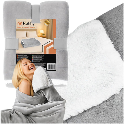 Double-Sided Blanket, Light Gray, 150x200 cm