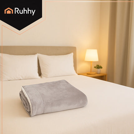 Double-Sided Blanket, Light Gray, 150x200 cm