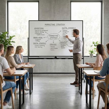 Double-Sided Magnetic Mobile Whiteboard with Adjustable Stand
