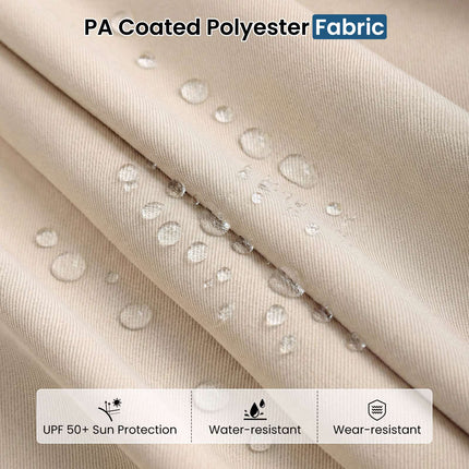 Double-Sided Parasol 4 x 2 m with 36 Solar LED Lights, Crank, Beige
