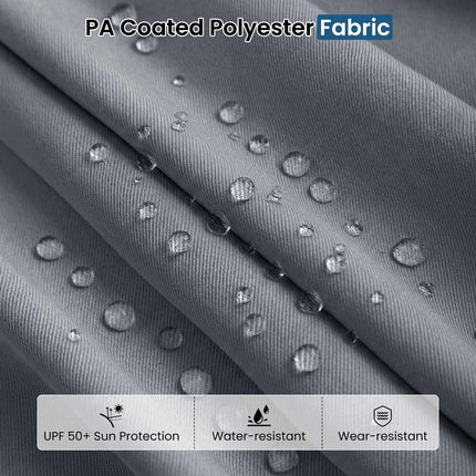 Double-Sided Parasol 4 x 2 m with 36 Solar LED Lights, Crank, Grey