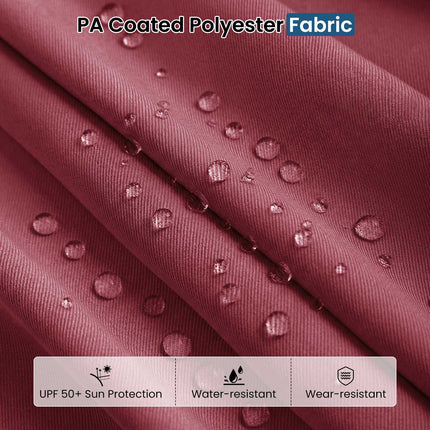 Double-Sided Parasol 4 x 2 m with 36 Solar LED Lights, Crank Handle, Burgundy