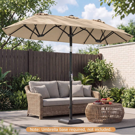 Double-Sided Patio Umbrella, 10 x 5.3 ft, Crank Tilt