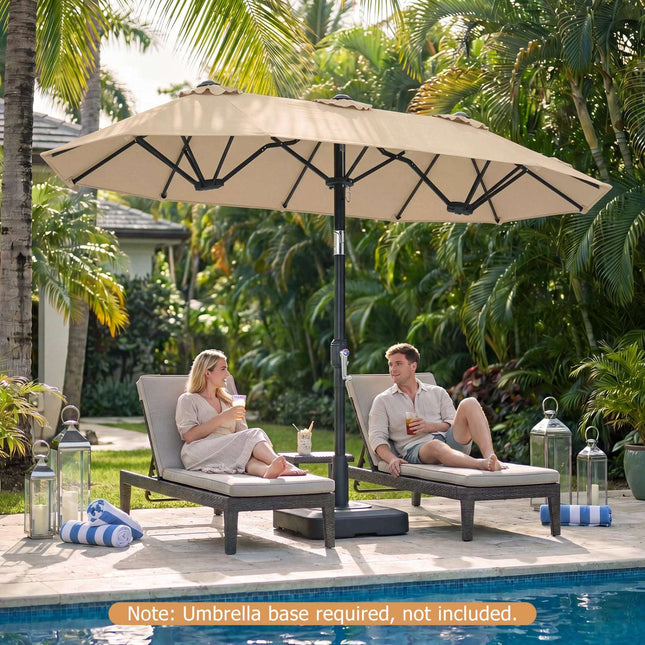 Double-Sided Patio Umbrella, 10 x 5.3 ft, Crank Tilt