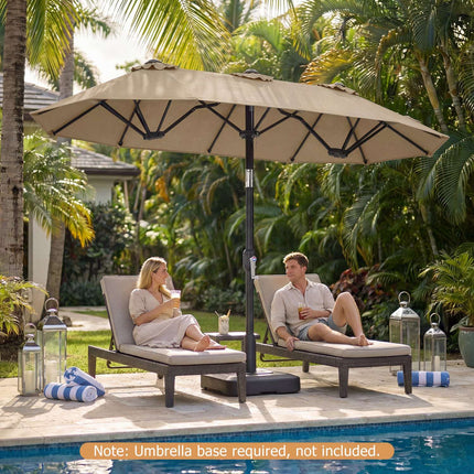 Double-Sided Patio Umbrella 10 x 5.3 ft, Crank Tilt