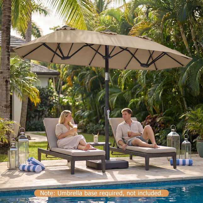 Double-Sided Patio Umbrella 10 x 5.3 ft, Crank Tilt