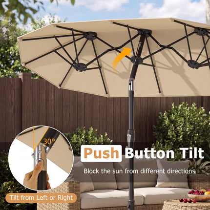 Double-Sided Patio Umbrella, 10 x 5.3 ft, Crank Tilt
