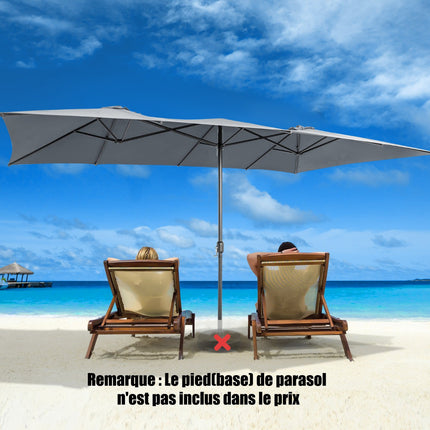 Double-Sided Patio Umbrella 426 x 265 cm, UV, Crank