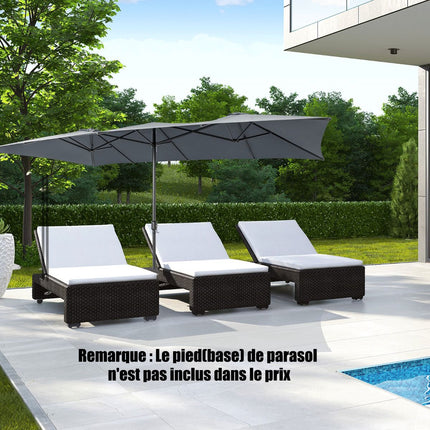 Double-Sided Patio Umbrella 426 x 265 cm, UV, Crank