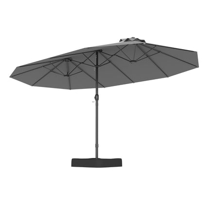 Double-Sided Patio Umbrella 470x285 cm, Stand, UPF 50+