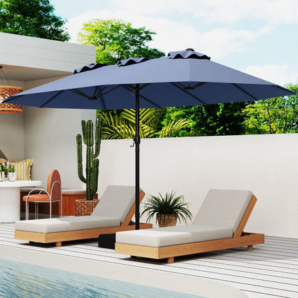 Double-Sided Patio Umbrella 470x285cm, UPF 50+, Crank