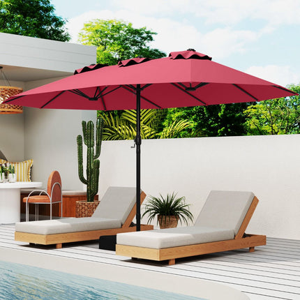Double-Sided Patio Umbrella 470x285cm, UPF 50+, Stand