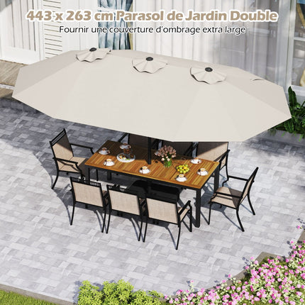 Double-Sided Patio Umbrella With Stand, Crank, 470x285cm