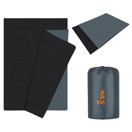 Double Sleeping Bag, Anthracite-Orange, 2-Person