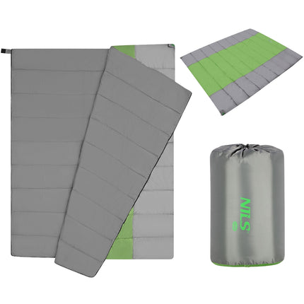 Double Sleeping Bag, Gray-Green, Lightweight, 2-Person