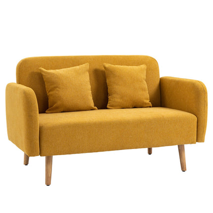 Compact Double Loveseat - Adjustable, velvety polyester