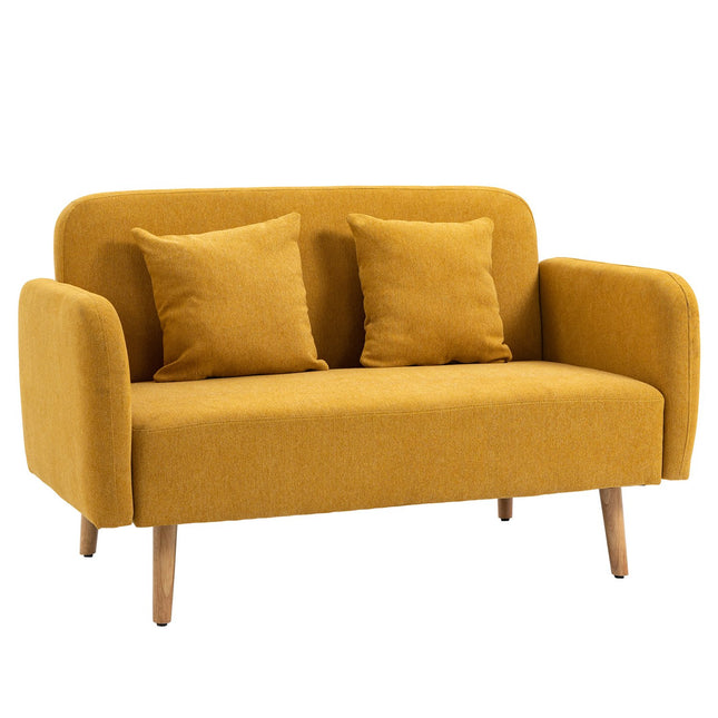 Compact Double Loveseat - Adjustable, velvety polyester