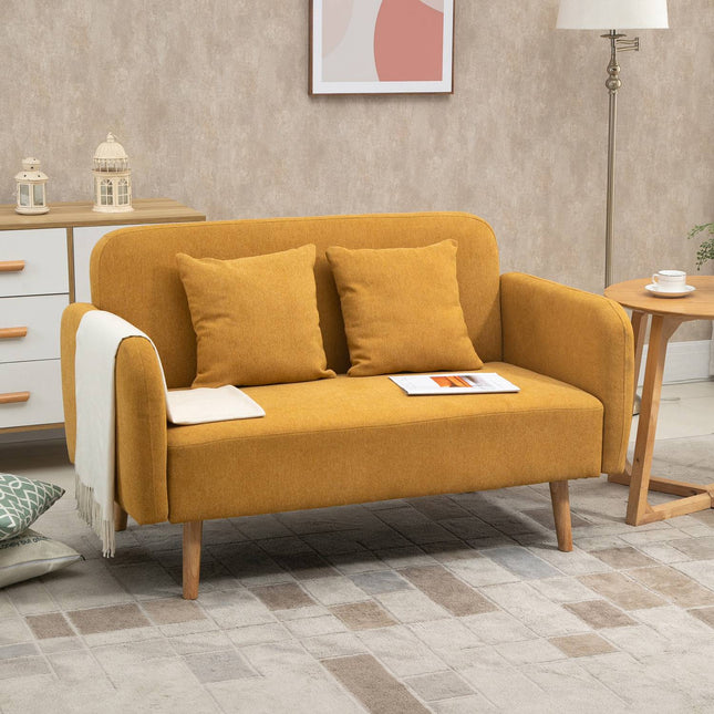Compact Double Loveseat - Adjustable, velvety polyester