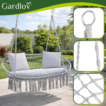 Double Stork's Nest Swing, 300kg Capacity, 3 Cushions