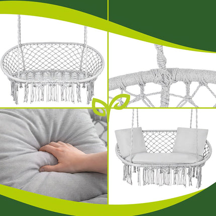 Double Stork's Nest Swing, 300kg Capacity, 3 Cushions