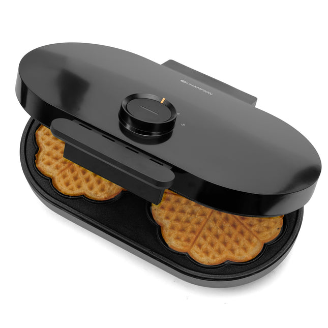 Double Waffle Maker, 1600W, Heart-Shaped, PFAS-Free