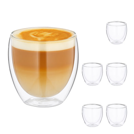 Double-Walled Cappuccino Glasses – Heat Retaining, 2-Pack