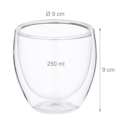 Double-Walled Cappuccino Glasses – Heat Retaining, 2-Pack