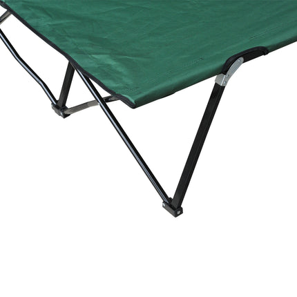 Double camping bed with carry bag, steel frame, 136 kg capacity
