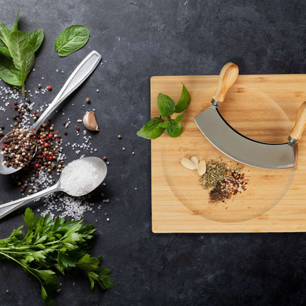 Double coated chopping knife with XL board