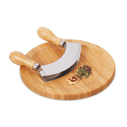 Double coated chopping knife with board