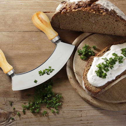 Double coated chopping knife with board