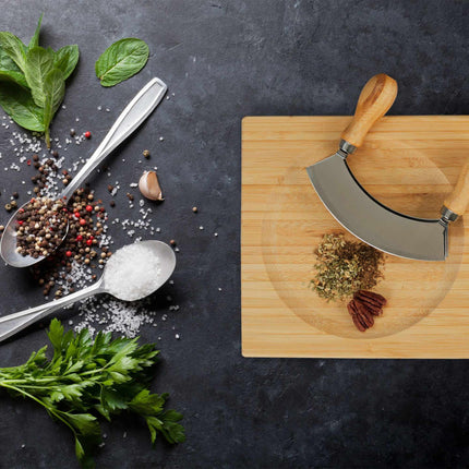 Double coated chopping knife with board