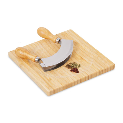 Double coated chopping knife with board