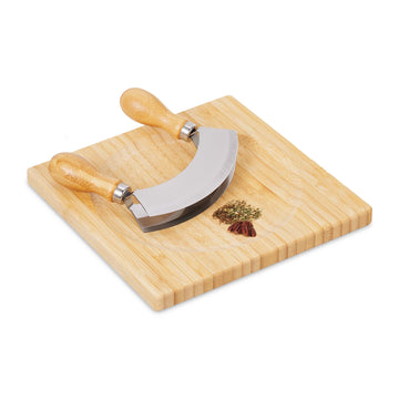 Double coated chopping knife with board
