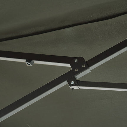 Double parasol garden umbrella, grey, oval, hand crank