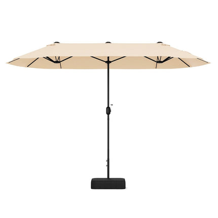 Double parasol with stand 400 x 200 cm parasol large XXL beige