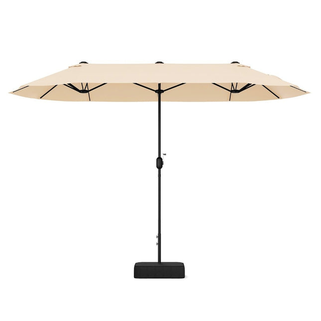 Double parasol with stand 400 x 200 cm parasol large XXL beige
