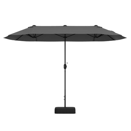 Double parasol with stand 400 x 200 cm parasol large XXL grey