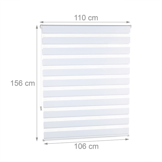 Double roller blind Klemmfix without drilling in white